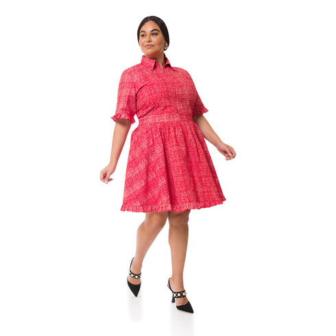 Majella Fit & Flare Midi Dress - Red