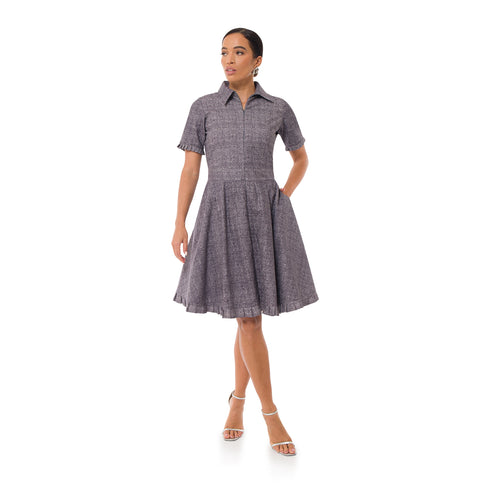 Majella Fit & Flare Midi Dress - Charcoal