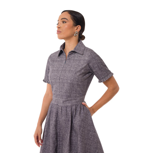 Majella Fit & Flare Midi Dress - Charcoal