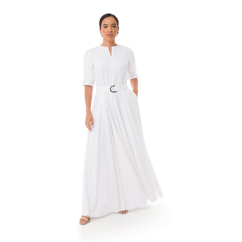 Elom Linen Maxi Dress - White
