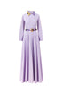 Winnie Linen Maxi Shirt Dress - Lilac