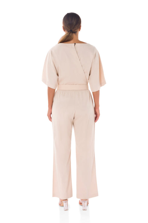 Dace Linen Kimono Jumpsuit - Rose Gold