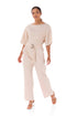 Dace Linen Kimono Jumpsuit - Rose Gold