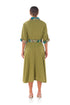 Winnie Linen Midi Shirt Dress - Olive