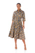 Winnie Wax Print Midi Shirt Dress