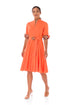 Winnie Linen Tunic Midi Shirt Dress - Tangerine