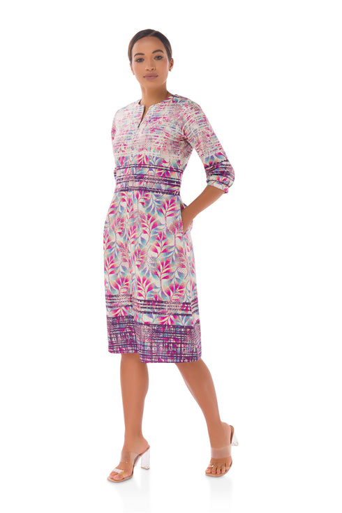Bijoux Column Print Midi Dress