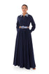 Winnie Linen Maxi Shirt Dress - Navy