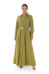Winnie Linen Maxi Shirt Dress - Olive