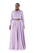 Winnie Linen Maxi Shirt Dress - Lilac