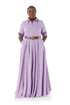 Winnie Linen Maxi Shirt Dress - Lilac