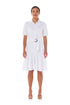 Jules Linen Frilly Dress - White