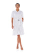 Jules Linen Frilly Dress - White