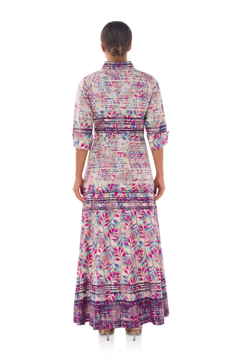 Louisa A Line Print Shirt Dress