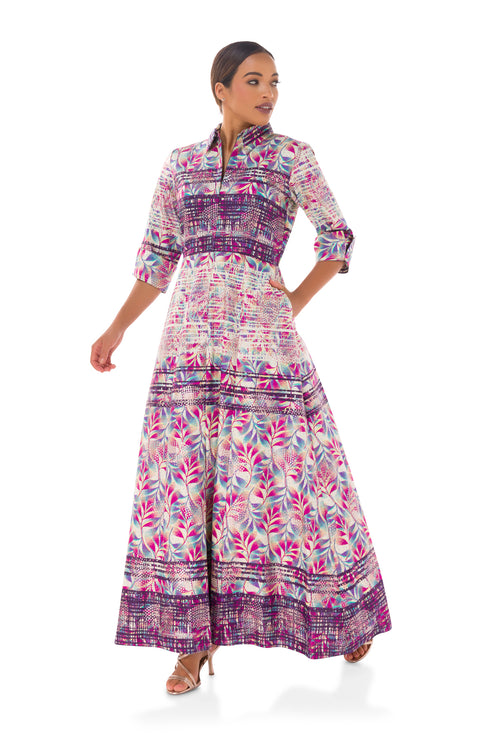 Louisa A Line Print Shirt Dress