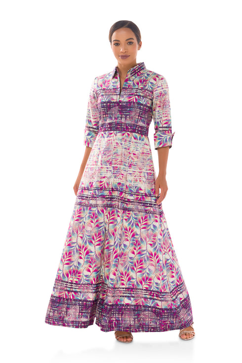 Louisa A Line Print Shirt Dress