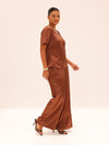 Reimagined Satin Tee and Straight Pants Set - Cooper