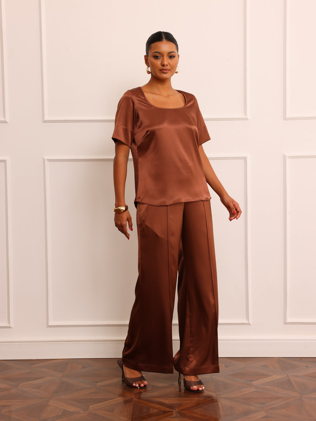 Reimagined Satin Tee - Copper