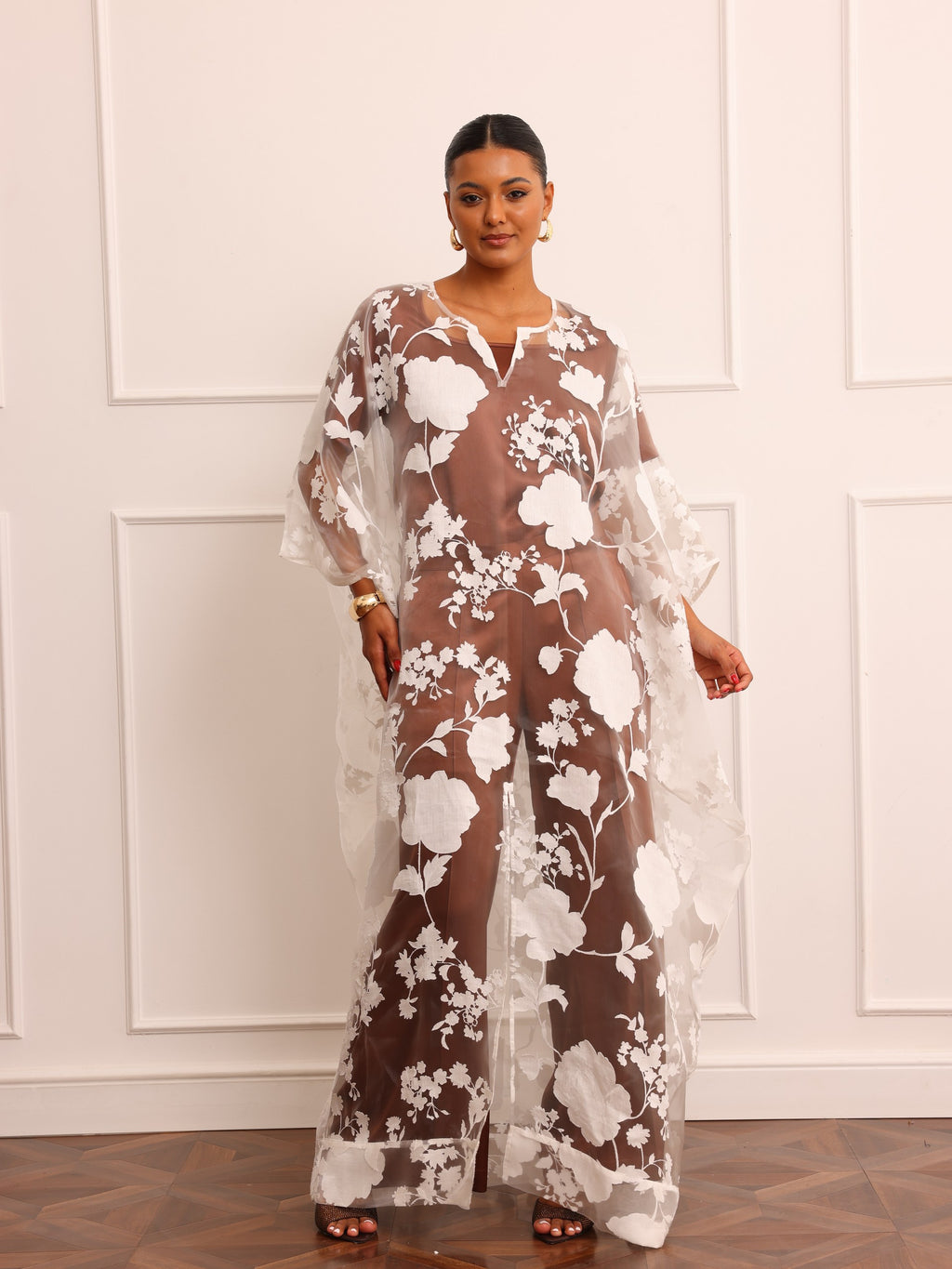 Naa Organza Boubou Set - White