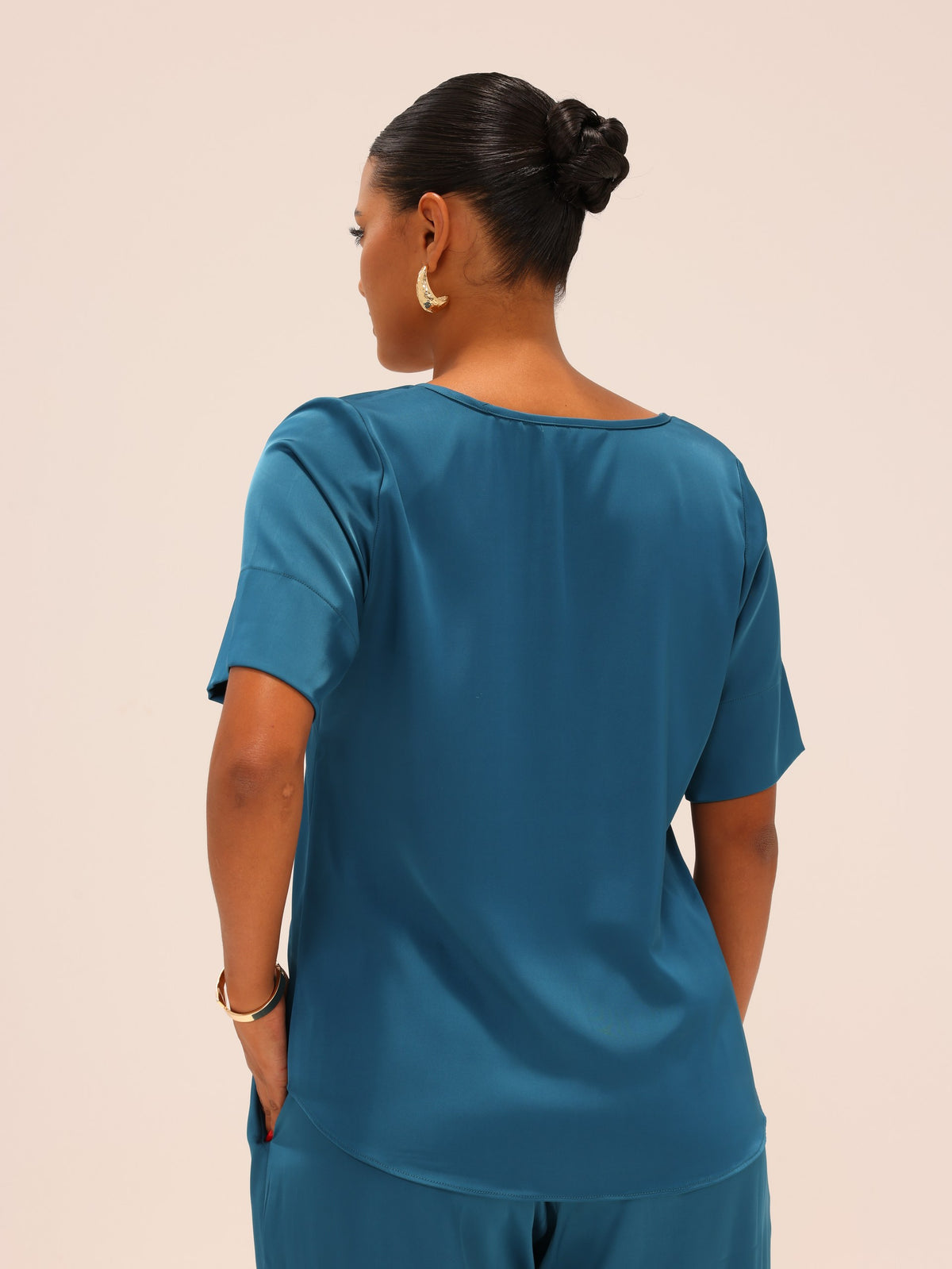 Reimagined Satin Tee - Teal