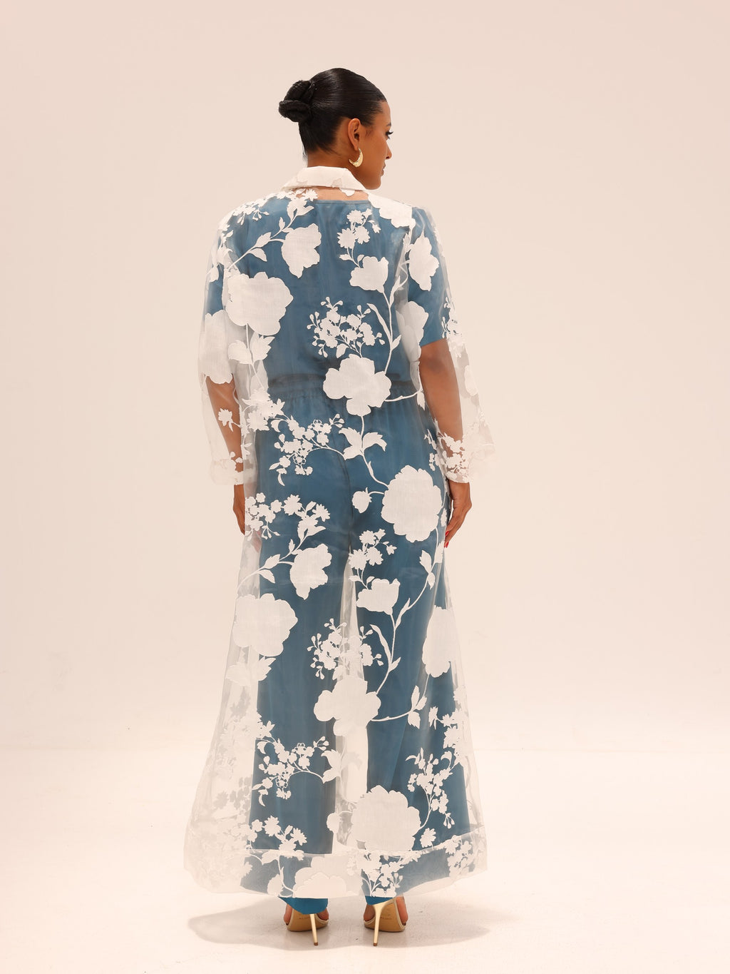 Bella Tailored Organza Coat Set - White