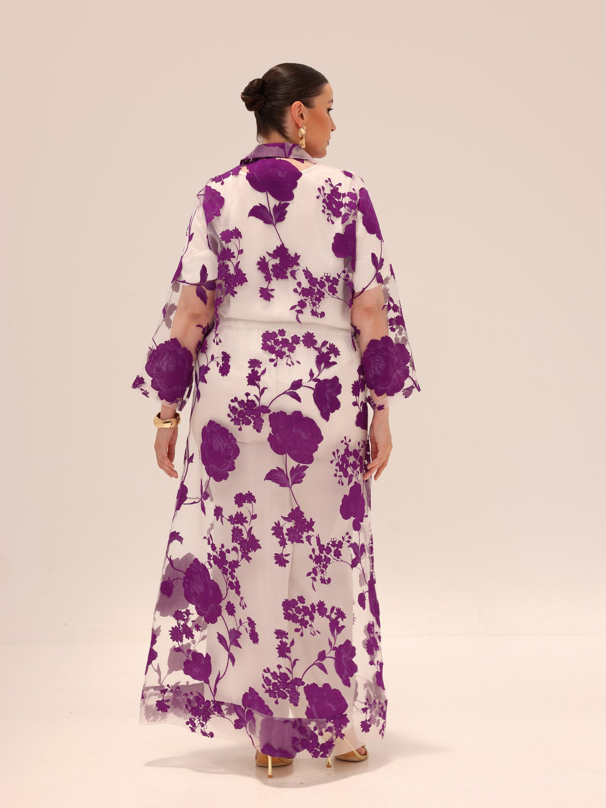 Bella Tailored Organza Coat Set - Purple