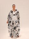 Naa Organza Boubou Set - Black & White