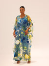 Naa Organza Boubou - Teal/Yellow