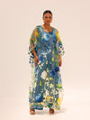 Naa Organza Boubou Set - Teal/Yellow