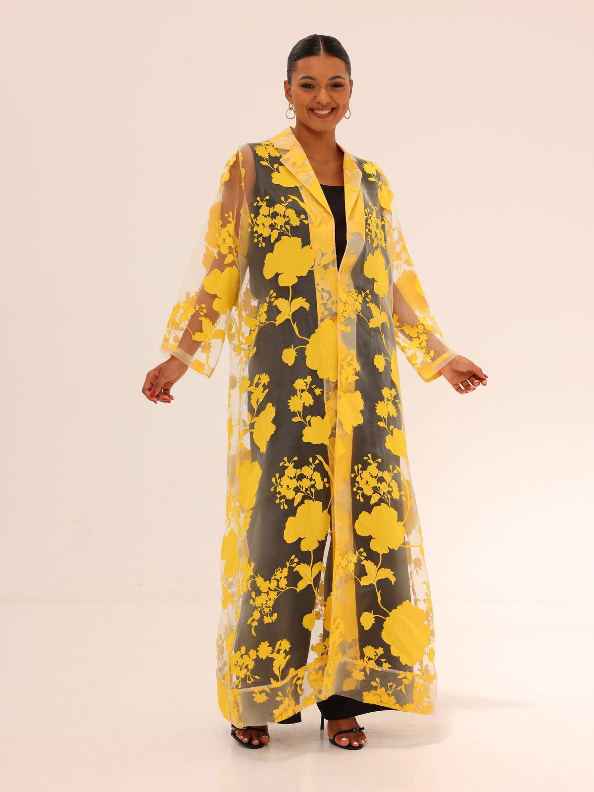 Bella Tailored Organza Coat - Yellow