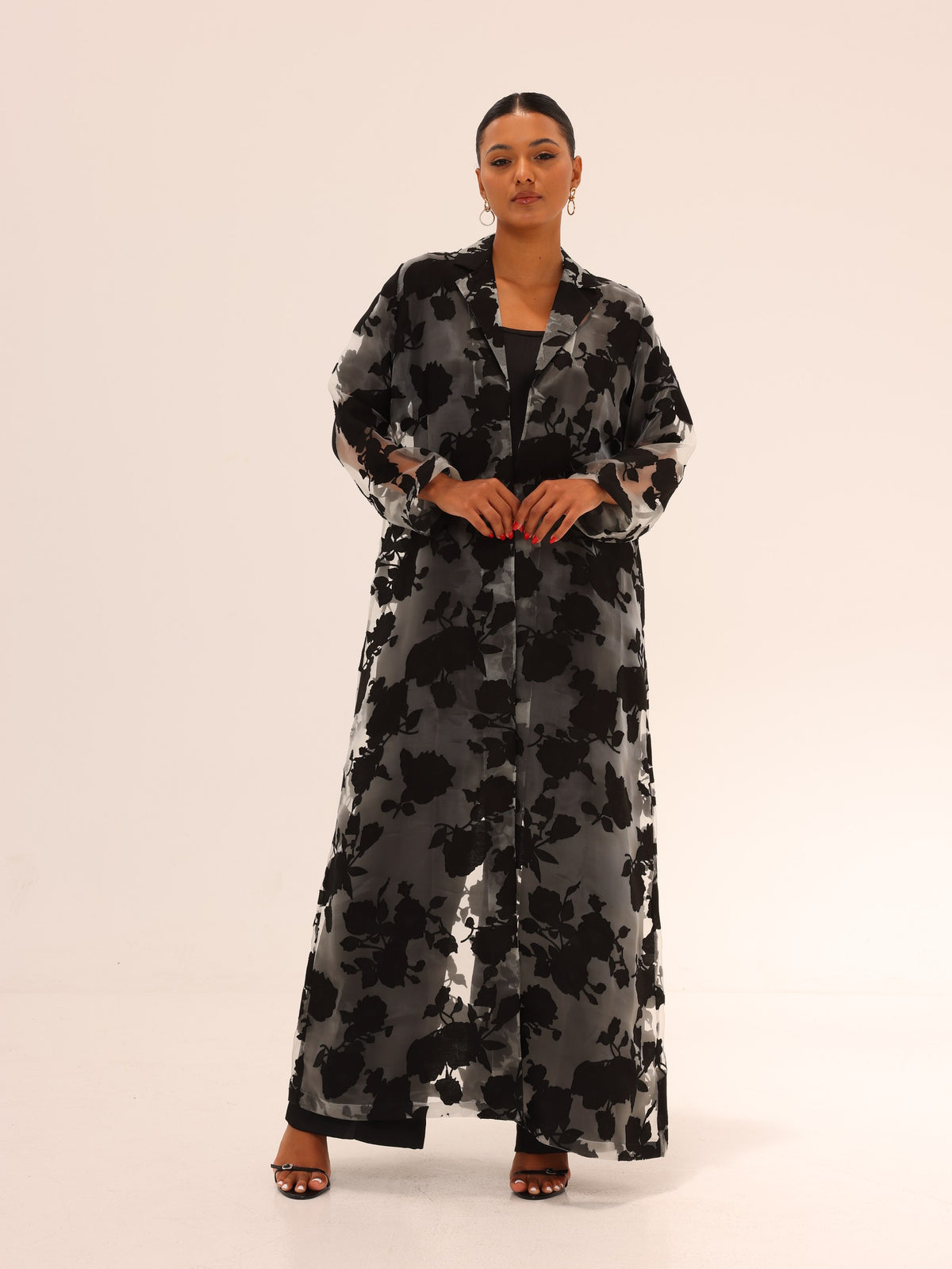 Bella Tailored Organza Coat Set - Black