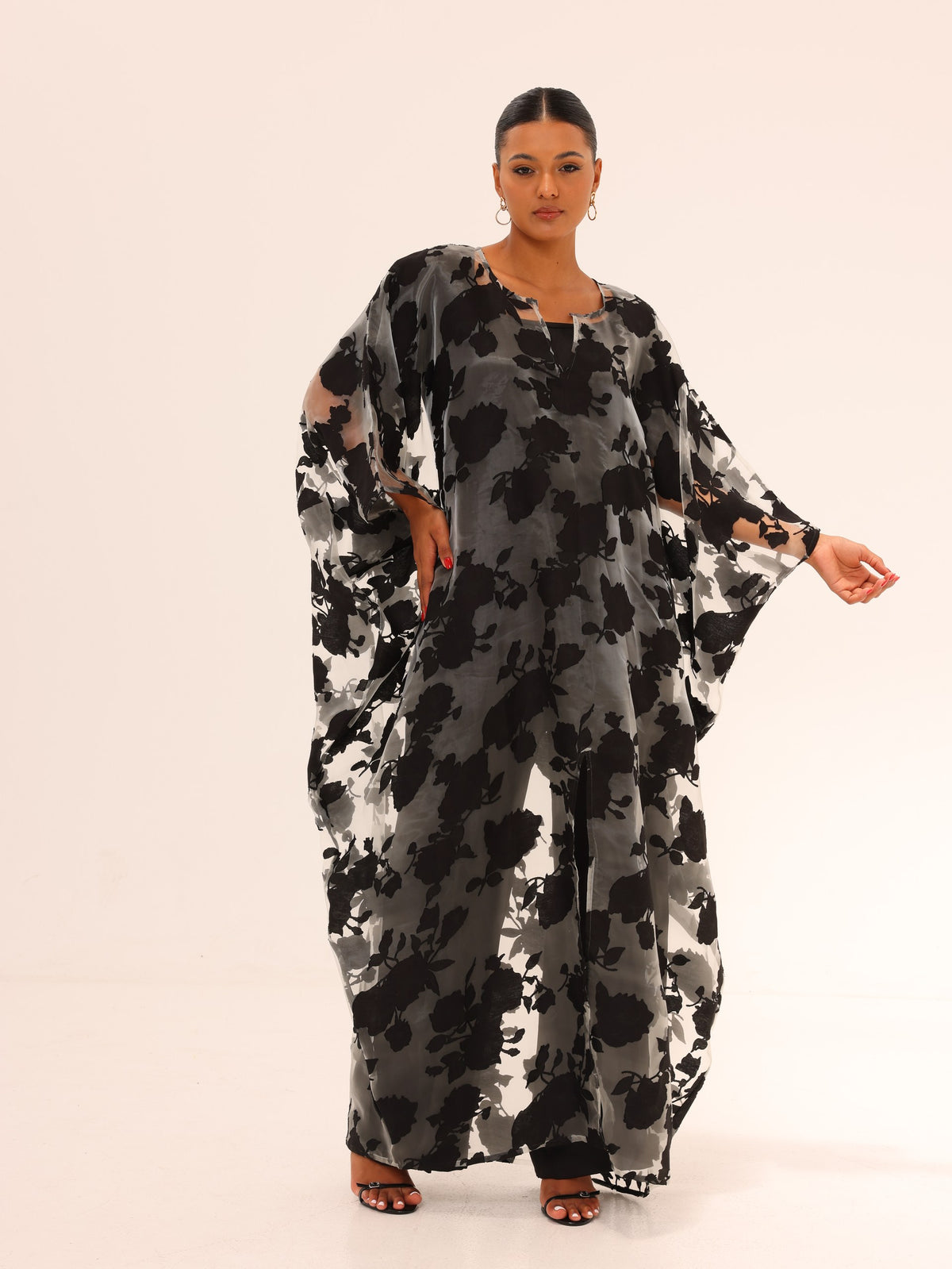 Naa Organza Boubou Set - Black