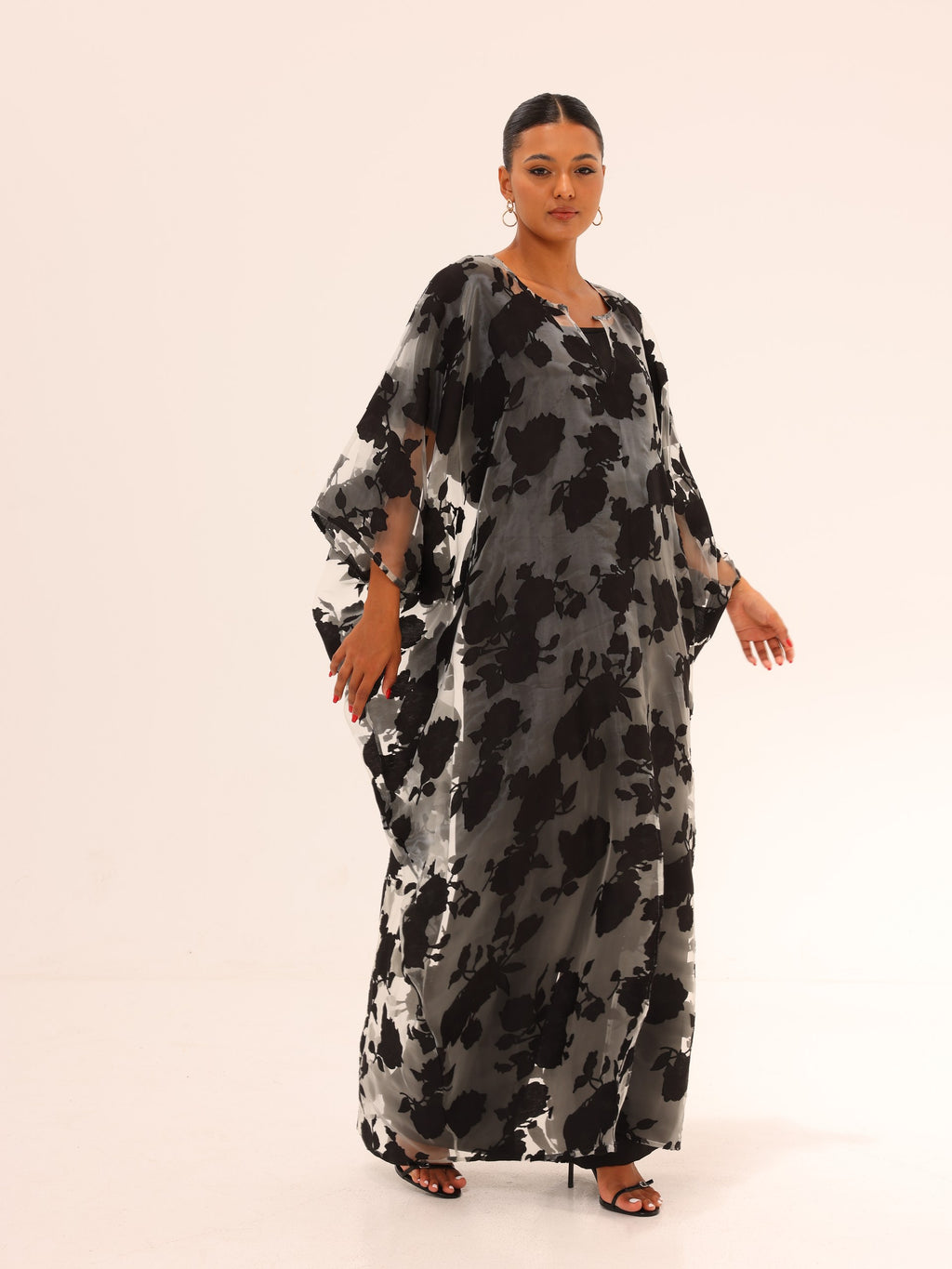 Naa Organza Boubou Set - Black