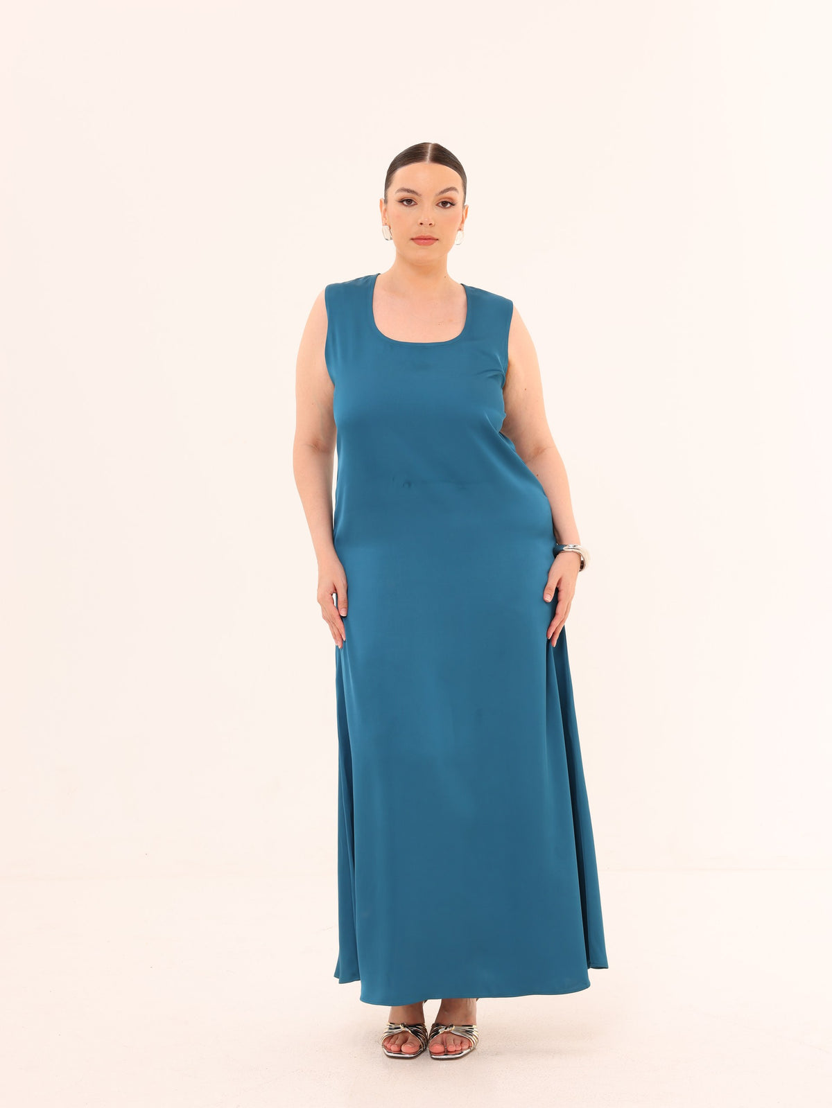 Naa Organza Boubou Set - Teal/Yellow