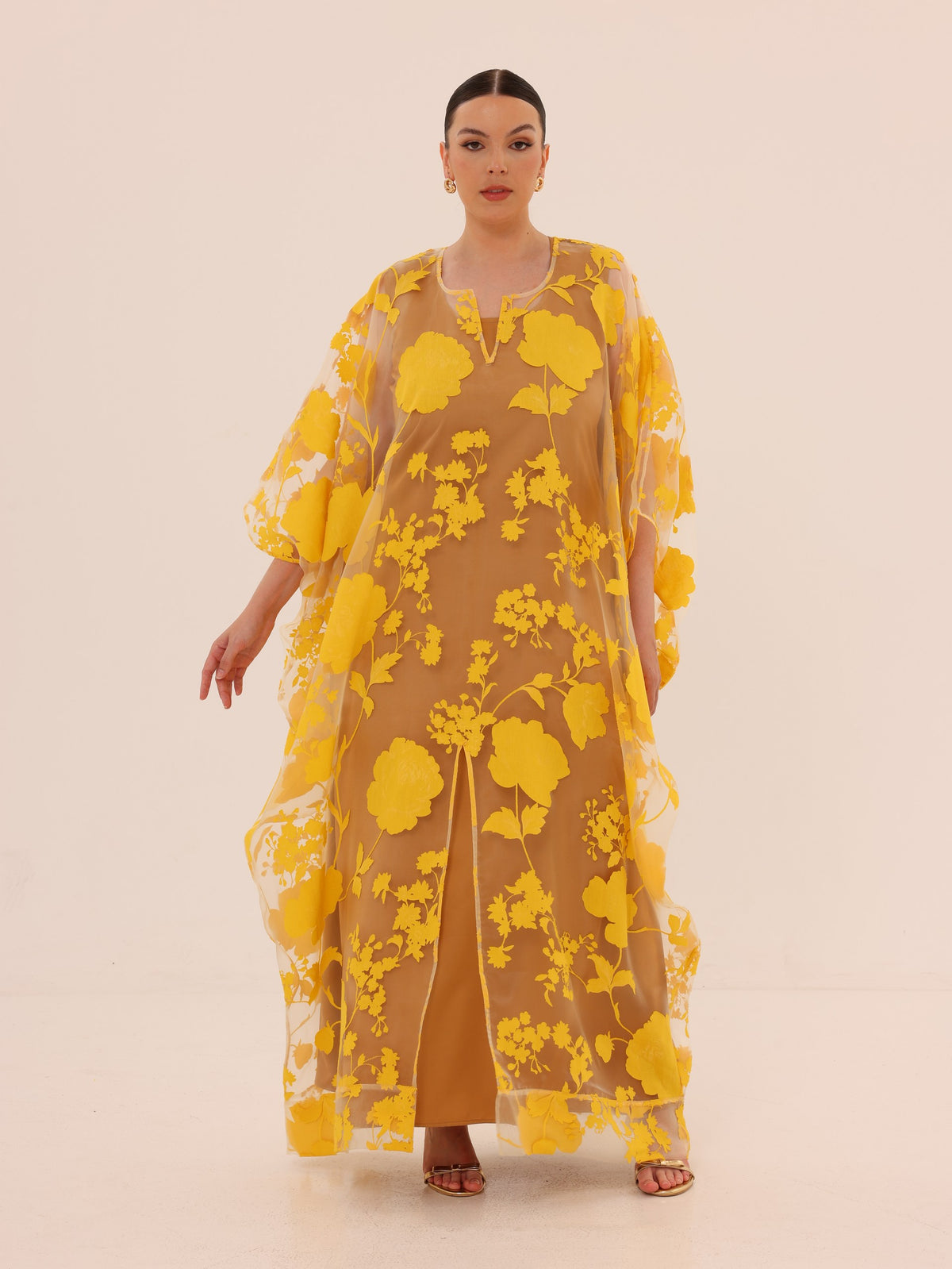 Naa Organza Boubou Set - Yellow