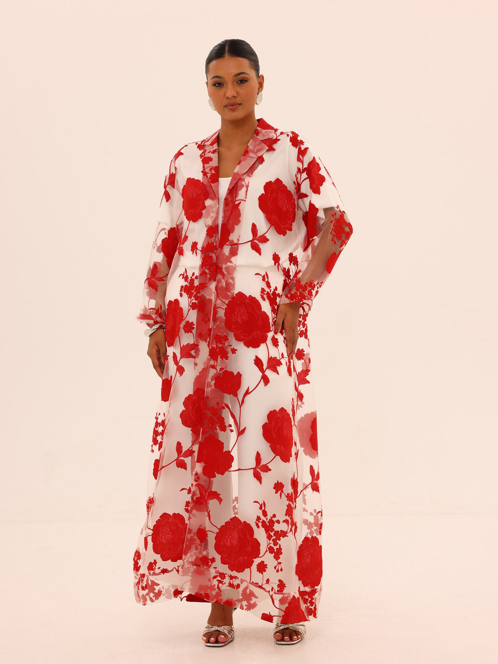 Bella Tailored Organza Coat - Red