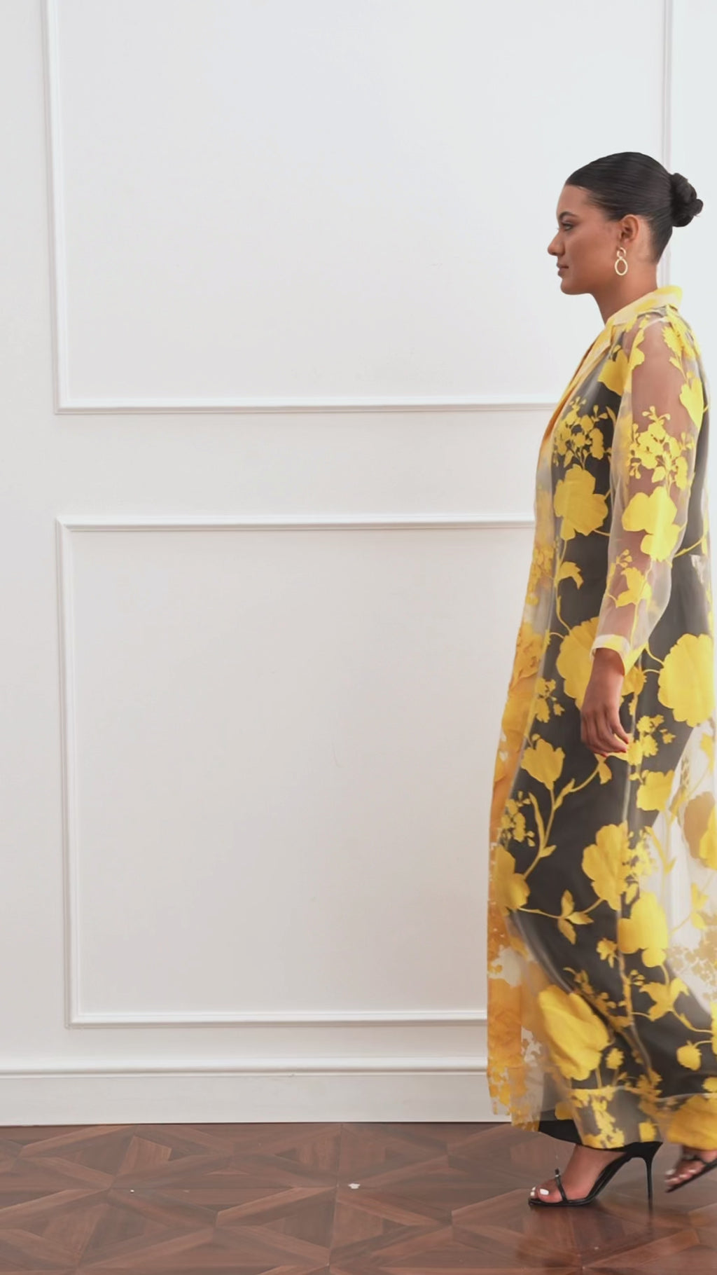 Bella Tailored Organza Coat - Yellow