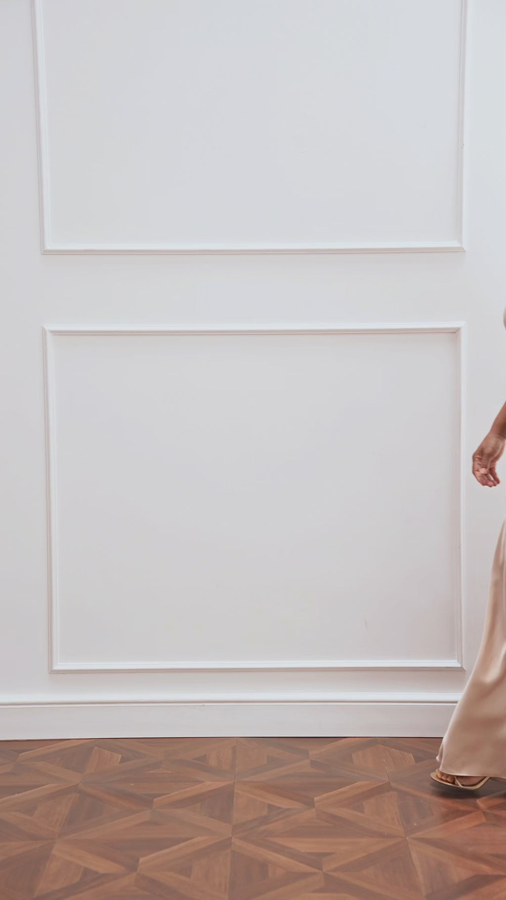 Ama Satin Wrap Dress - Beige
