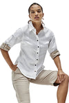 Effie Fitted Contrast Shirt - White