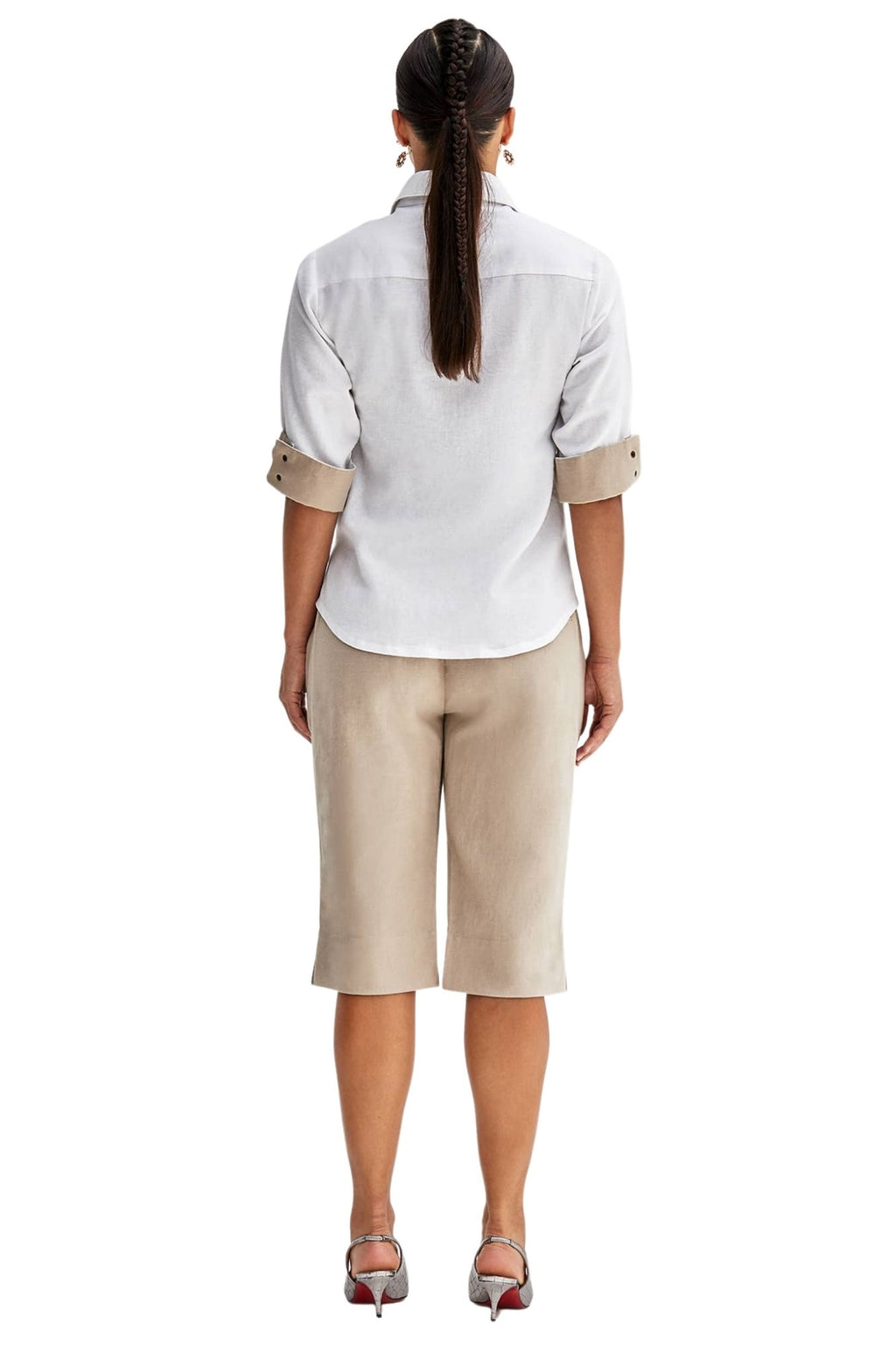 Effie Fitted Contrast Shirt - White