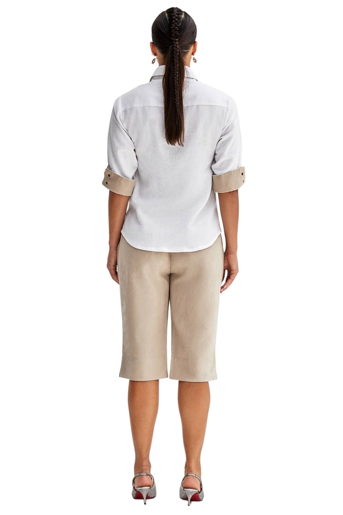 Effie Fitted Contrast Shirt - White