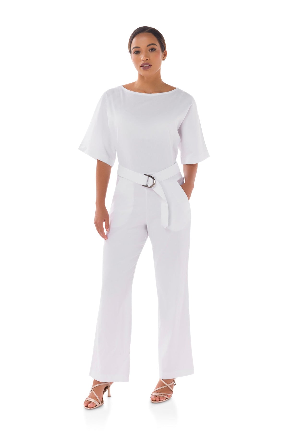 Dace Linen Kimono Jumpsuit - White