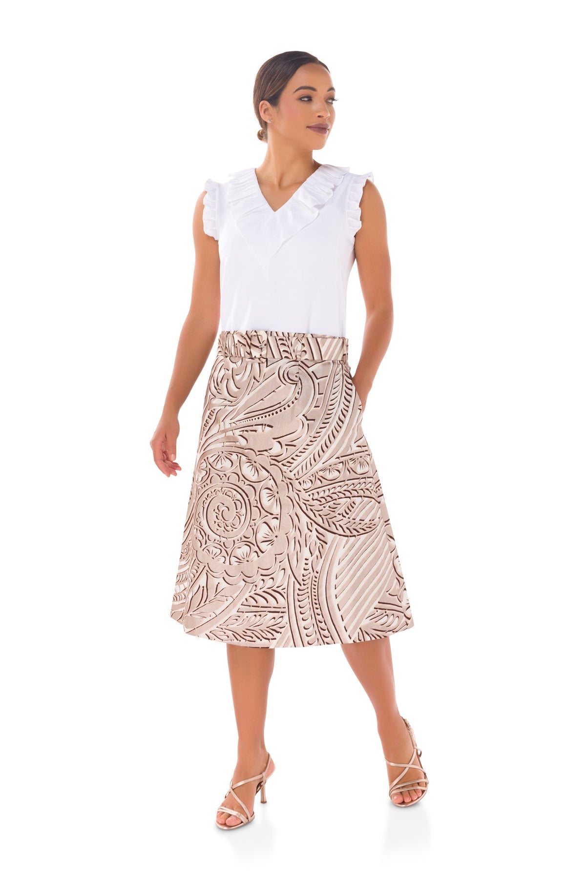 Kokui Print Skirt - Rose Gold