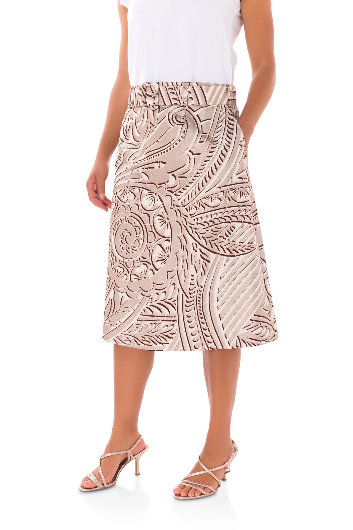 Kokui Print Skirt - Rose Gold